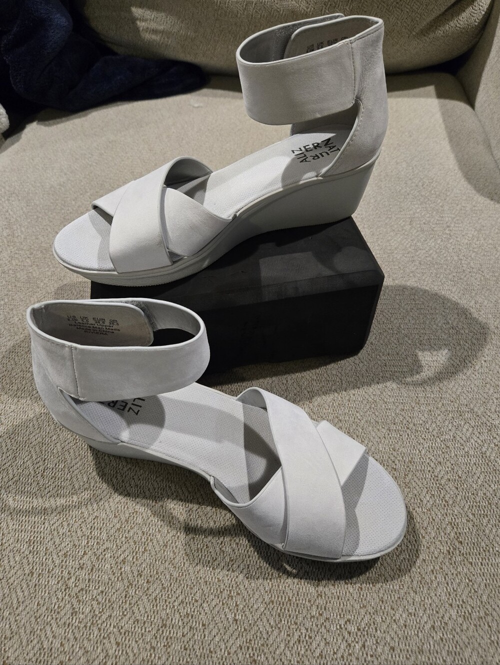 Naturalizer Riviera White Ankle-Strap Wedge Sandals - Picture 6 of 7